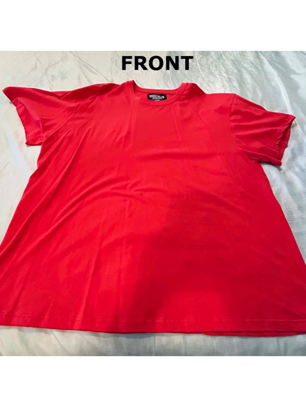 T-SHIRT, RED, SIZE 4XL, SHORT SLEEVES, PURE COTTON, REINFORCED NECK PANEL, ROUND